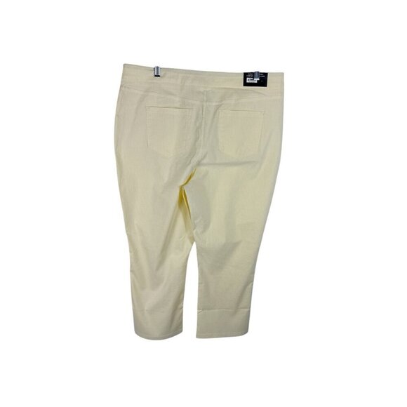 Mario Serrani Women's XL Comfort Stretch Capri Pant Yellow Stripe NWT 9310 - Picture 3 of 16